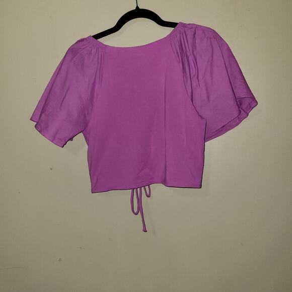 new Anthropologie Maeve Cinched Flutter-Sleeve Top size MP PM - Picture 8 of 10